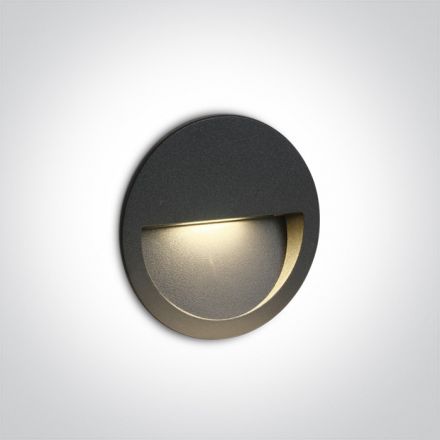Χωνευτό Φωτιστικό SMD LED 3W 3000K Ανθρακί Die Cast IP65 Dark Light
