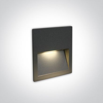 Χωνευτό Φωτιστικό SMD LED 4W 3000K Ανθρακί Die Cast IP65 Dark Light