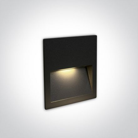 One Light Χωνευτό Φωτιστικό SMD LED 4W 3000K Μαύρο Die Cast IP65 Dark Light