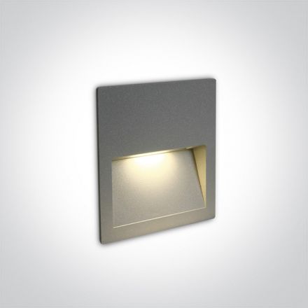 Χωνευτό Φωτιστικό SMD LED 4W 3000K Γκρι Die Cast IP65 Dark Light