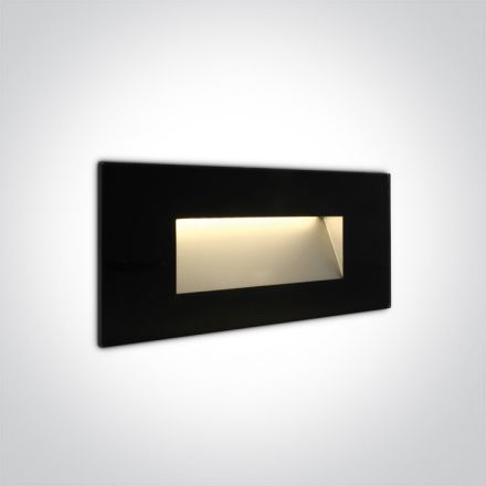 One Light Χωνευτό Φωτιστικό SMD LED 4W 3000K Μέταλλο/Γυαλί Μαύρο Dark Light IP65