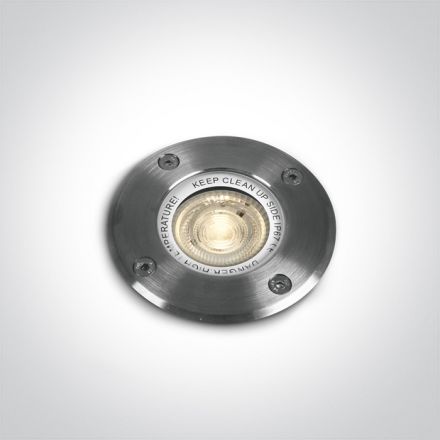 One Light Στρογγυλό Χωνευτό Φωτιστικό Εδάφους LED GX53 Ανοξείδωτο Ατσάλι IP67