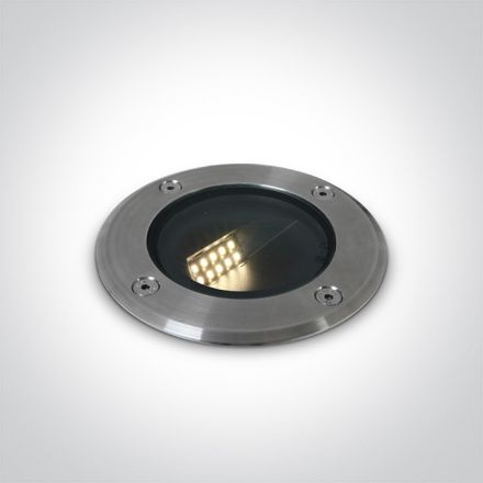 One Light Χωνευτό Φωτιστικό Εδάφους Asymmetrical LED 8W 3000K Ανοξείδωτο Ατσάλι 316 IP67