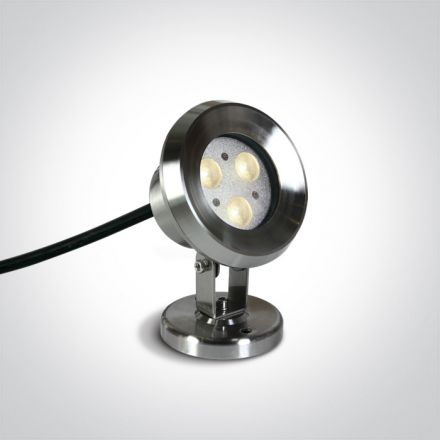One Light LED Spot Υποβρύχιο LED 3x1W 4000K Ανοξείδωτο Ατσάλι 316 IP68 Ρυθμιζόμενο 24V