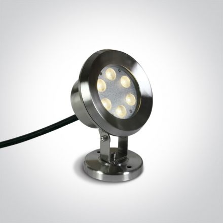 One Light LED Spot Υποβρύχιο LED 6x1W 4000K Ανοξείδωτο Ατσάλι 316 IP68 Ρυθμιζόμενο 24V