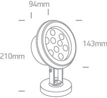 LED Spot Υποβρύχιο LED 9x1W 4000K Ανοξείδωτο Ατσάλι 316 IP68 Ρυθμιζόμενο 24V