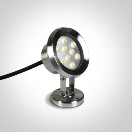 One Light LED Spot Υποβρύχιο LED 9x1W 3000K Ανοξείδωτο Ατσάλι 316 IP68 Ρυθμιζόμενο 24V