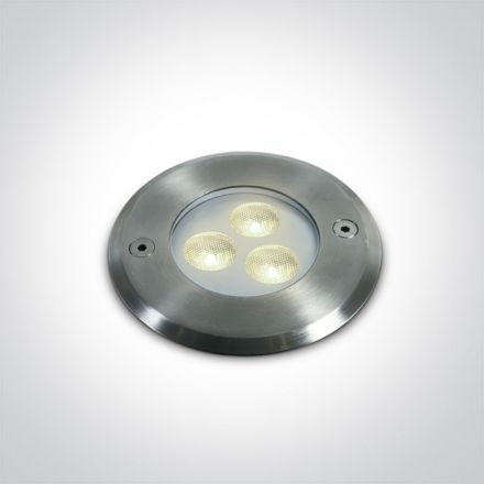 One Light Χωνευτό LED Spot Υποβρύχιο LED 3x1W 4000K Ανοξείδωτο Ατσάλι 316 IP68 Dimmable 24V