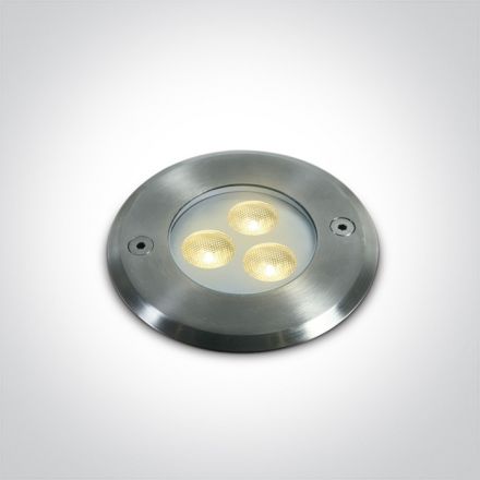 One Light Χωνευτό LED Spot Υποβρύχιο LED 3x1W 3000K Ανοξείδωτο Ατσάλι 316 IP68 Dimmable 24V