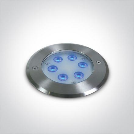 One Light Χωνευτό LED Spot Υποβρύχιο LED 6x1W Μπλε Ανοξείδωτο Ατσάλι 316 IP68 Dimmable 24V