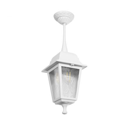 SOLME 203-0219 Vintage Κρεμαστό Φωτιστικό Φαναράκι Μονόφωτο 1 x E27 IP44 Λευκό Πλαστικό Σώμα - Μ15 x Π15 x Υ50cm