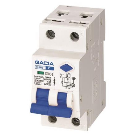 Ρελε Rcbo Διπολικο 6A 6Ka 30Ma 1+N Gacia Type Ac