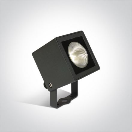 Τετράγωνο Σποτ Κήπου COB LED 7W Die Cast Ανθρακί IP65 100-240V