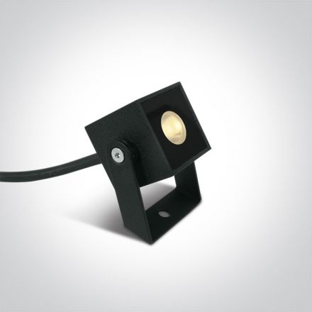 Τετράγωνο Σποτ Κήπου COB LED 1W Die Cast Ανθρακί IP65 24V
