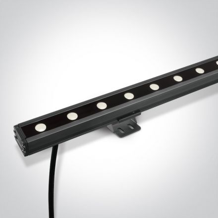 LED Wall Washer 24x1W 3000K Αλουμίνιο Γκρι 24V IP66 Dimmable