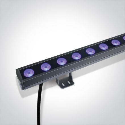 One Light LED Wall Washer 24x1.5W RGB Αλουμίνιο Γκρι 24V IP66 Dimmable