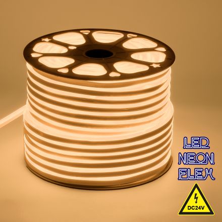 OVALE 120° Degree Neon Flex Epistar LED 12W/m DC 24V 120LED/m 1080lm/m - IP65 1m 3000K Dimmable