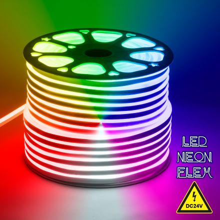 NEOVALE 120° Degree Neon Flex LED 18W/m 24V  60LED/m 900lm/m IP65 1m RGB Dimmable