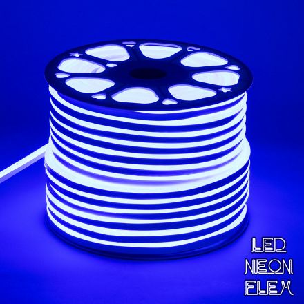OVALE 120° Degree Neon Flex Epistar LED 12W/m DC 230V 120LED/m 600lm/m - IP68 1m Μπλε Dimmable