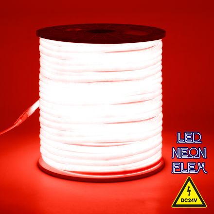 TUBE 360° Degree Neon Flex Epistar LED 12W/m DC 24V 120LED/m 600lm/m - IP65 1m  Κόκκινο Dimmable