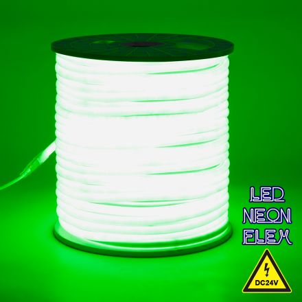 NEOTUBE 360° Degree Neon Flex LED 12W/m 24V 120LED/m 600lm/m IP65 1m Πράσινο Dimmable