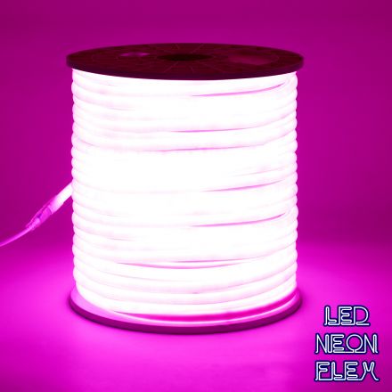  TUBE 360° Degree Neon Flex Epistar LED  12W/m DC 230V 120LED/m 600lm/m - IP65 1m Ροζ Dimmable