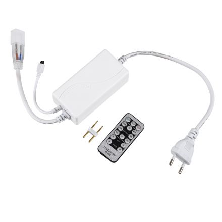  Dimmer / Controller με IR Ασύρματο Χειριστήριο 6A 1380W AC 220-240V σε DC 220-240V για έως 100 Μέτρα Neon Flex LED Αδιάβροχο IP44 Dimmable - Λευκό 