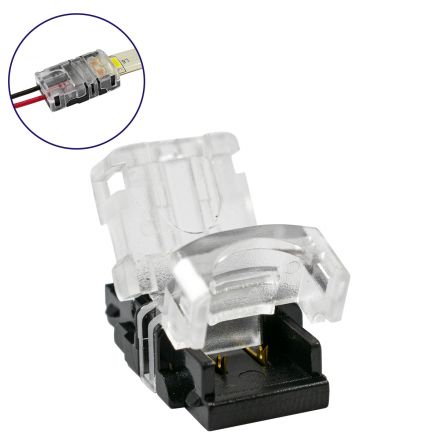 Αδιάβροχος Ταχυσύνδεσμος Ένωσης IP65 - Strip To Cable Connector για Μονόχρωμη Αδιάβροχη Ταινία LED Πλάτους 8mm 