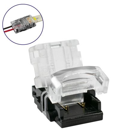 Αδιάβροχος Ταχυσύνδεσμος Ένωσης IP65 - Strip To Cable Connector για Μονόχρωμη Αδιάβροχη Ταινία LED Πλάτους 10mm