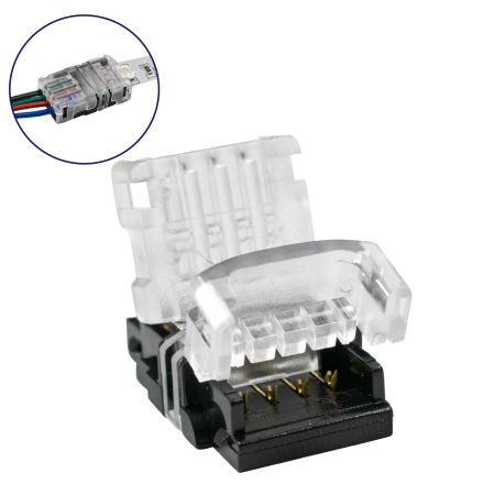 Ταχυσύνδεσμος Ένωσης IP20 - Strip To Cable Connector για RGB Ταινία LED Πλάτους 10mm 