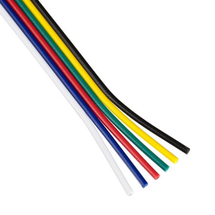 Εύκαμπτο Πλακέ Καλώδιο 1m RGB+WW - 6 x 0.25mm²