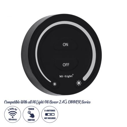FUT087-B Mi-Light Ασύρματο Χειριστήριο Αφής RF 2.4Ghz για όλα τα Μονόχρωμα Mi-BOXER Controller DC 3V 2 x AAA - IP20 Μαύρο 