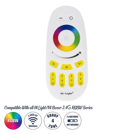Ασύρματο Χειριστήριο Αφής RF 2.4Ghz 4 Group για όλα τα RGBW Mi-BOXER Controller DC 3V 2 x AAA - IP20 - Λευκό 