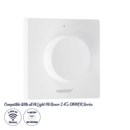 K1 Mi-BOXER Ασύρματο Επιτοίχιο Χειριστήριο Dimmer RF 2.4Ghz για όλα τα Μονόχρωμα Mi-BOXER Controller DC 3V 1 x CR2032 - IP20 Λευκό 