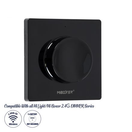 K1-B Mi-BOXER Ασύρματο Επιτοίχιο Χειριστήριο Dimmer RF 2.4Ghz για όλα τα Μονόχρωμα Mi-BOXER Controller DC 3V 1 x CR2032 - IP20 Μαύρο Μ8.5 x Π8.5 x Υ2.5cm - 5 Years Warranty