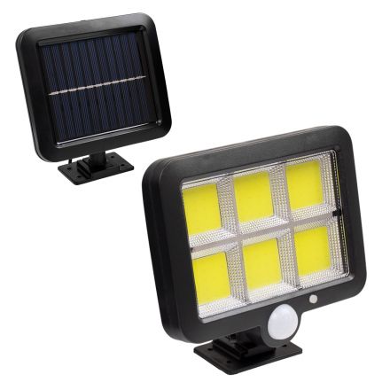 Αυτόνομος Ηλιακός Προβολέας LED 120 6 x COB 35W 1800lm με Μπαταρία 2400mAh - με Αισθητήρα Ημέρας-Νύχτας - PIR Αισθητήρα Κίνησης - IP65 - 6000K