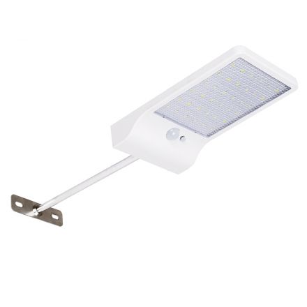 Αυτόνομο Ηλιακό Φωτιστικό Τοίχου Λευκό LED 4W 550lm με Μπαταρία 2200mAh - Φωτοβολταϊκό Πάνελ - Βάση Στήριξης - Αισθητήρα Ημέρας-Νύχτας PIR Αισθητήρα Κίνησης - IP65 - 6000K