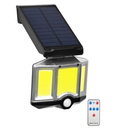 Ηλιακός Προβολέας LED COB 20W 1500lm Μπαταρία 2400mAh - Αισθητήρα Ημέρας-Νύχτας - Κίνησης - Ασύρματο Χειριστήριο - IP65 - 6000K