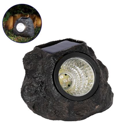 Ηλιακό Φωτιστικό Διακοσμητική Πέτρα LED SMD 1W 100lm Μπαταρία 600mAh - Αισθητήρα Ημέρας-Νύχτας - IP65 - 6000K