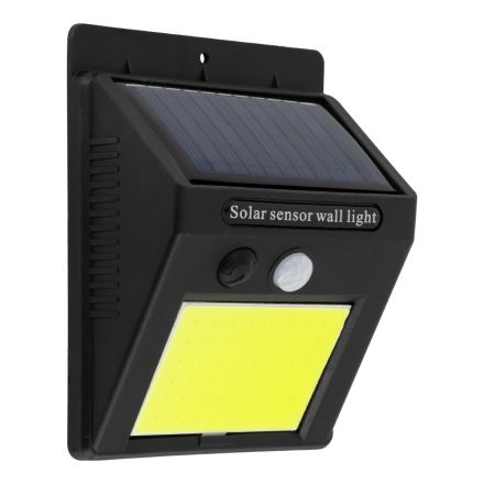 Ηλιακό Φωτιστικό LED COB 10W 1000lm Μπαταρία 1200mAh - Αισθητήρα Ημέρας-Νύχτας και PIR Αισθητήρα Κίνησης IP65 - 6000K