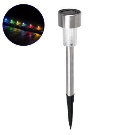 Ηλιακό Φωτιστικό LED SMD 1W 90lm με Ενσωματωμένη Μπαταρία 600mAh - Αισθητήρα Ημέρας-Νύχτας - IP65 - RGB