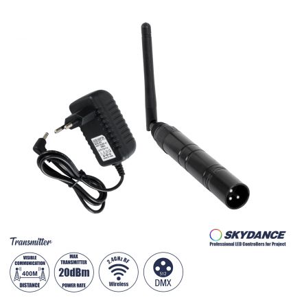 SKYDANCE-DM-WT 71577 DMX512 Ασύρματος Πομπός RF 2.4Ghz ISM GFSK 20dBm 400m Αρσενικό XLR3 DC 5V IP20 - Μ1.9 x Π1.9 x Υ22cm - 5 Χρόνια Εγγύηση