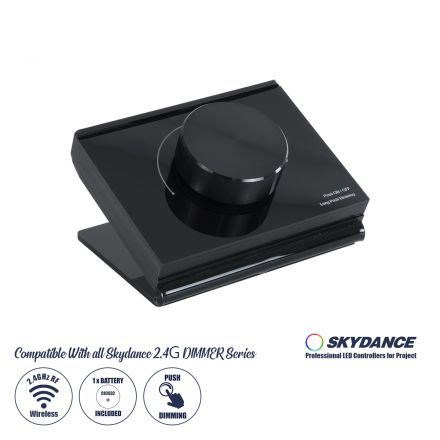RK1 SKYDANCE Ασύρματο Χειριστήριο RF 2.4Ghz & Push Dimming 1 Group για όλα τα Μονόχρωμα SKYDANCE Controller DC 3V 1 x CR2032 