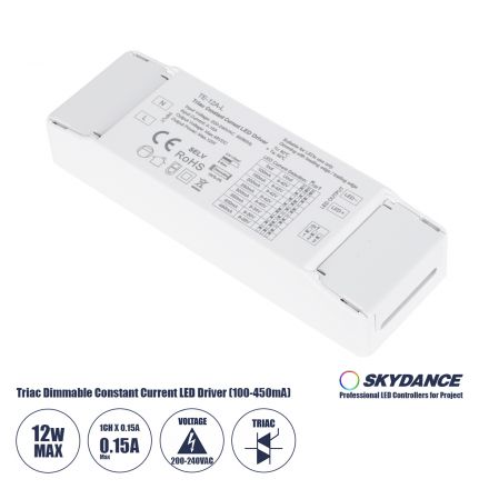  TE-12A-L SKYDANCE AC Triac Dimmable Constant Current LED Driver 1 Κανάλι - 1 x 0.15A 12W - Max 0.15A 12W 