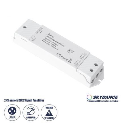 DA-L SKYDANCE DC DMX512 Signal Amplifier 2 Καναλιών DC 12-48V