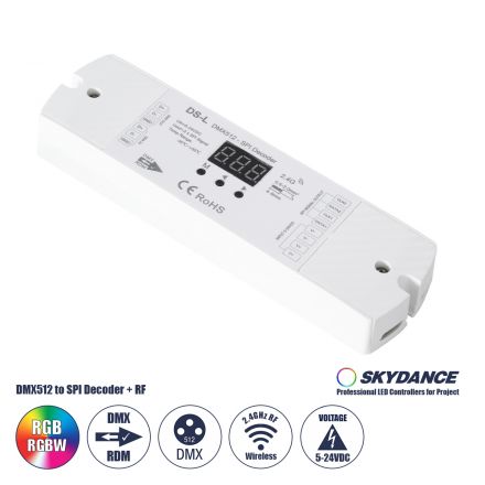 DS-L SKYDANCE DC RF 2.4Ghz DMX512 to SPI Decoder DC 5-24V