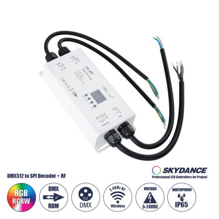 DS-WP SKYDANCE DC RF 2.4Ghz DMX512 to SPI Decoder DC 5-24V - IP65 