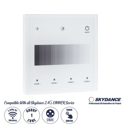 T11-S SKYDANCE Ασύρματο DMX512 Επιτοίχιο Χειριστήριο RF 2.4Ghz 1 Group για όλα τα SKYDANCE DMX512 Controller - Max 0.1A - IP20 