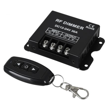 Dimmer με RF Ασύρματο Χειριστήριο με 1 x 30A 720W Κανάλι DC 12-24V 30A 720W Max IP20 - RF2.4Ghz 