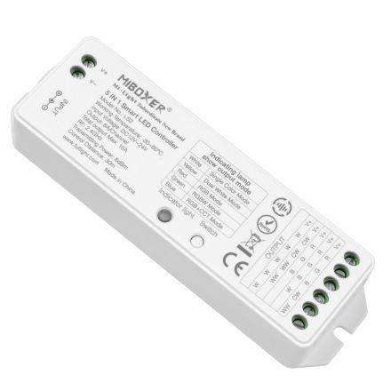  Mi-BOXER DC RF 2.4Ghz 5 in 1 Dimmer High Speed Controller / Dimmer 5 Καναλιών DC 12-24V 5 x 3A 72W - Max 15A 360W - IP20 RGBW+WW 